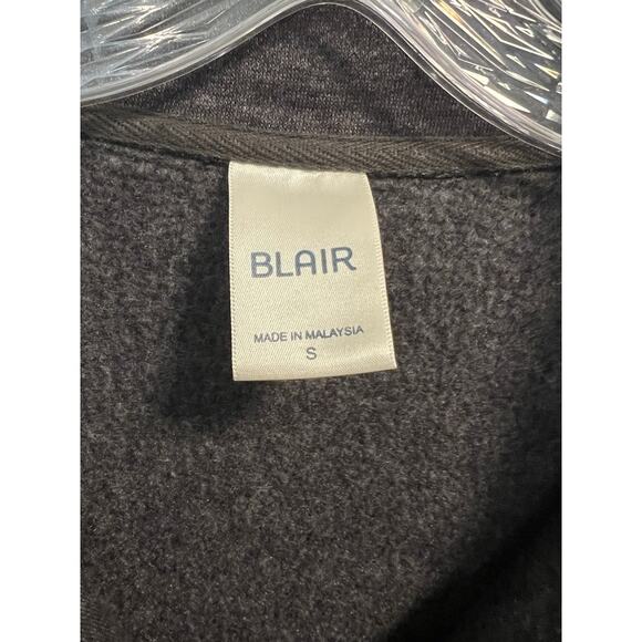 Blair | Women's Full Zip Dark Gray Sweatshirt Fleece Robe Pockets Cozy- Sz S - Picture 2 of 8